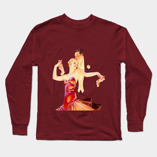 Ballroom Dancing Art Deco Vintage Jazz Age Dancer Gift Long Sleeve T-Shirt by Closeddoor